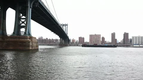 Manhattan Bridge on Brooklyn side Stock Footage 22384331