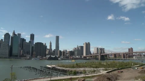 Manhattan bridge clouds timelapse 10sec Stock Footage 52534121