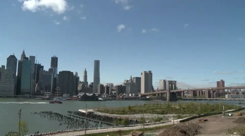 Manhattan bridge clouds timelapse 5sec Stock Footage 52534013