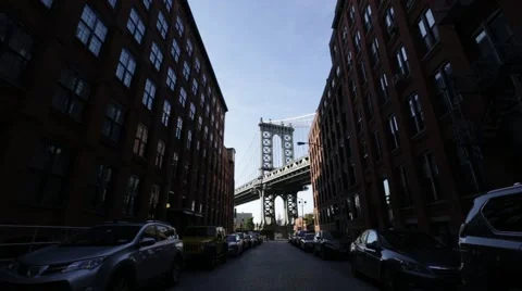 Manhattan Bridge from DUMBO Brooklyn Stock Footage 40384038