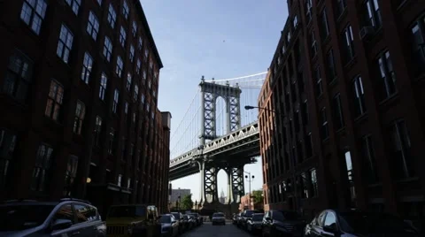 Manhattan Bridge from DUMBO Brooklyn Stock Footage 40384063