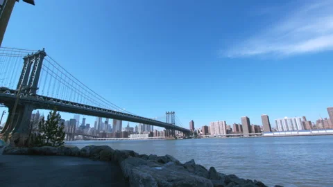 Manhattan Bridge from DUMBO Brooklyn Stock Footage 137284677