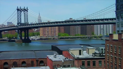 Manhattan Bridge from DUMBO Stock Footage 49223362