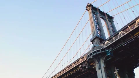 Manhattan Bridge at Dusk Stock Footage 60957517