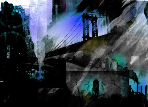 Manhattan bridge Stock Illustration