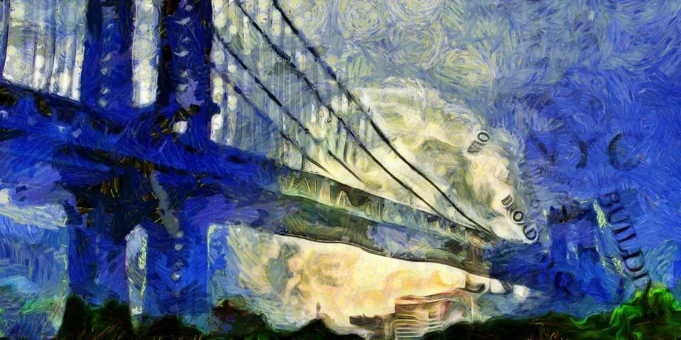 Manhattan bridge Stock Illustration