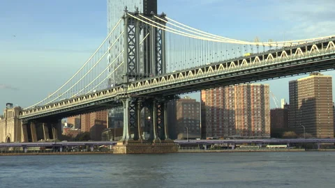 Manhattan Bridge New York Stock Footage 137402981