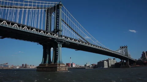 Manhattan Bridge in New York Stock Footage 243640202