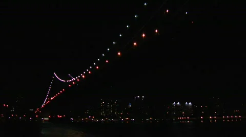 Manhattan Bridge night Video stock 157224