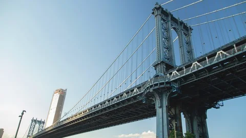 Manhattan Bridge NYC Timelapse Video stock 129334878