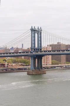 Manhattan bridge pillar Stock Photos
