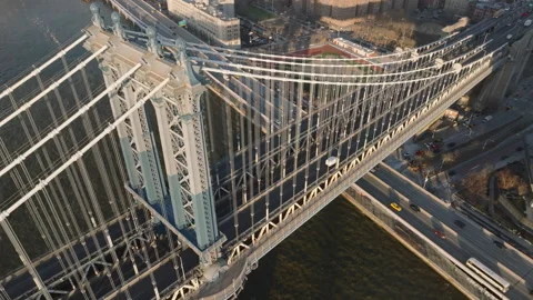 The Manhattan Bridge at sunrise Stock Footage 297878096