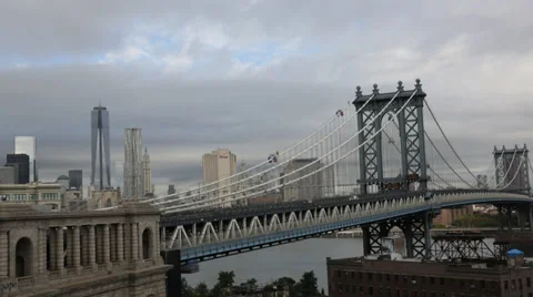Manhattan Bridge Time Lapse 2 Stock Footage