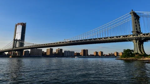 Manhattan Bridge Time lapse Stock Footage 92216575