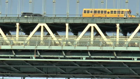 Manhattan Bridge Timelapse Trains And Bridge Movement Stock Footage 132709041