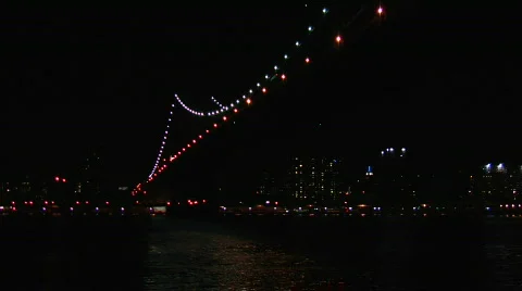 Manhattan Bridge Train Passing with Sound Video stock 157227
