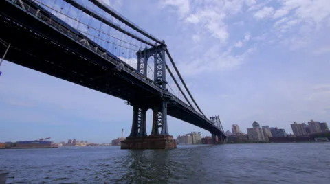 Manhattan bridge wide angle Stock Footage 24634404