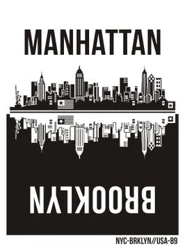 Manhattan Brooklyn イラスト素材