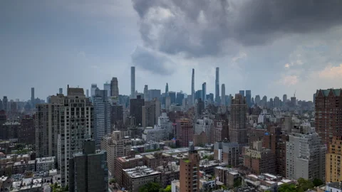 Manhattan Cloudscape Zoom Out Timelapse Stock Footage 249879639