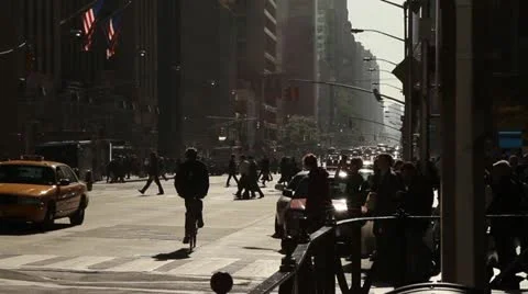 Manhattan Crosswalk Stock Footage 12139603