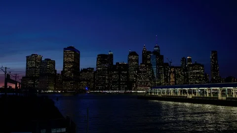 Manhattan at Dusk Stock Footage 86183916