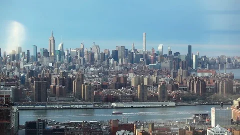 Manhattan At Dusk Skyline Stock Footage 78130903