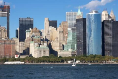 Manhattan Eastern Skyline Blur Foto stock