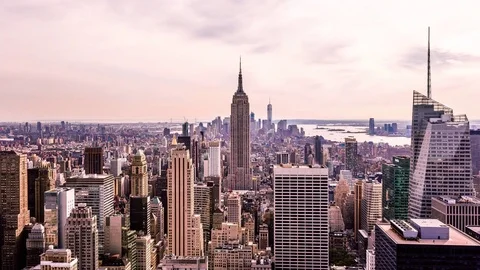 Manhattan &amp; Empire State Building time lapse Vídeo Stock 69931378