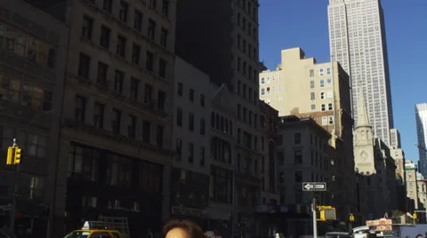 Manhattan - Empire State - Low Angle Tilt Up Stock Footage 37626416
