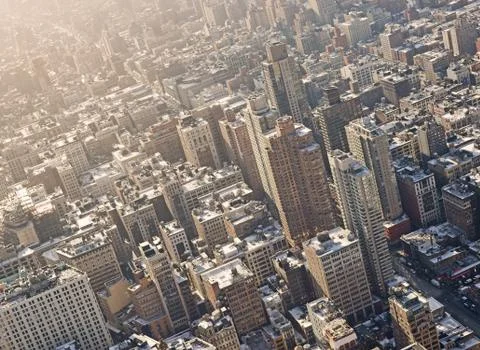Manhattan in evening light Stock Photos