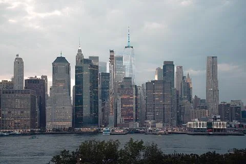 Manhattan in the evening Stock Photos