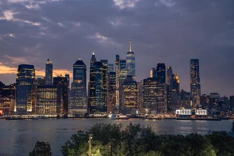 Manhattan in the evening Stock Photos