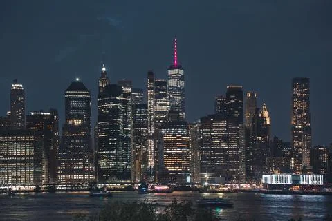 Manhattan in the evening Stock Photos