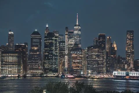 Manhattan in the evening Stock Photos