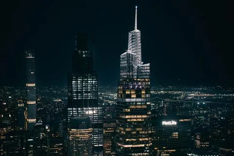Manhattan in the evening Stock Photos
