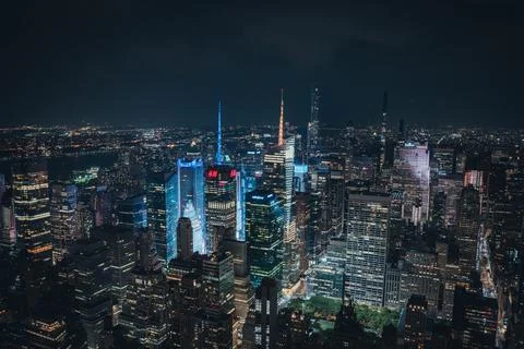 Manhattan in the evening Stock Photos