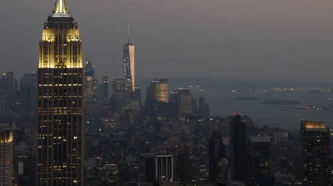 Manhattan High Pan to Hudson River Video stock 65449433