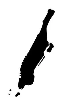 Manhattan map vector silhouette illustration isolated 스톡 일러스트