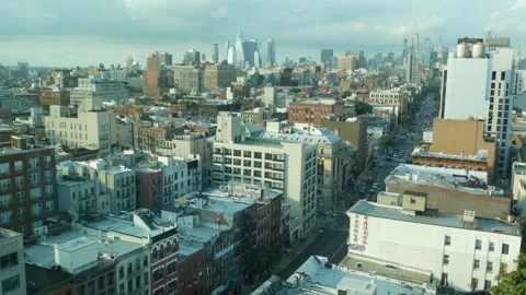 Manhattan Midtown, Empire State Building, Hudson Yards, rooftop on Bowery street 库存影片 323681589