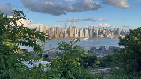 Manhattan From New Jersey Stock Footage 252382490