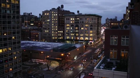 Manhattan New York City  at Night Stock Video Stock Footage
