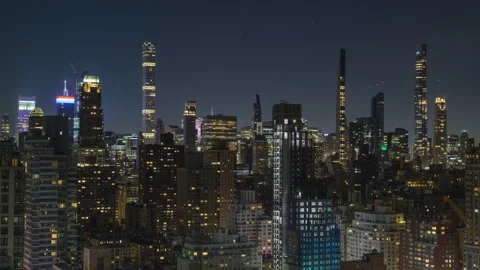 Manhattan Night Cityscape Stock Footage 276234508