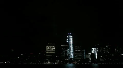 Manhattan at Night Stock Footage 22664974