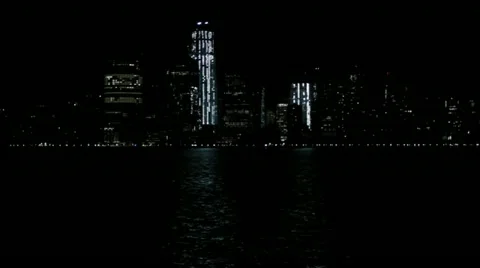 Manhattan at Night Stock Footage 22664976