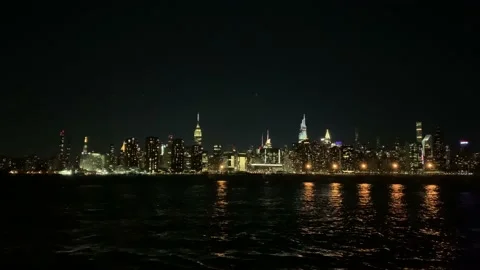 Manhattan at night Stock Footage 164553765