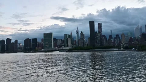 Manhattan at night on the hudson Stock Footage 310657165