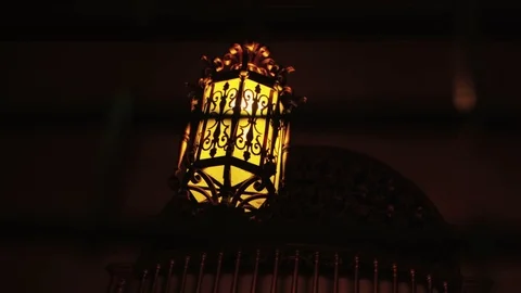 Manhattan At Night Light Behind Entryway Stock Footage 71927331