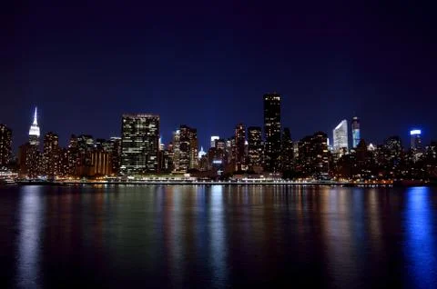 Manhattan Night Stock Photos