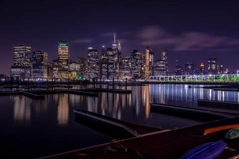 Manhattan At Night Stock Photos