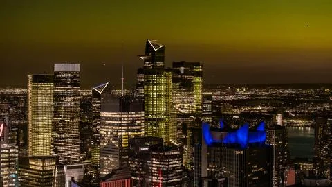 Manhattan by night Stock Photos